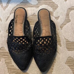 Sam Edelman Black Woven Mules